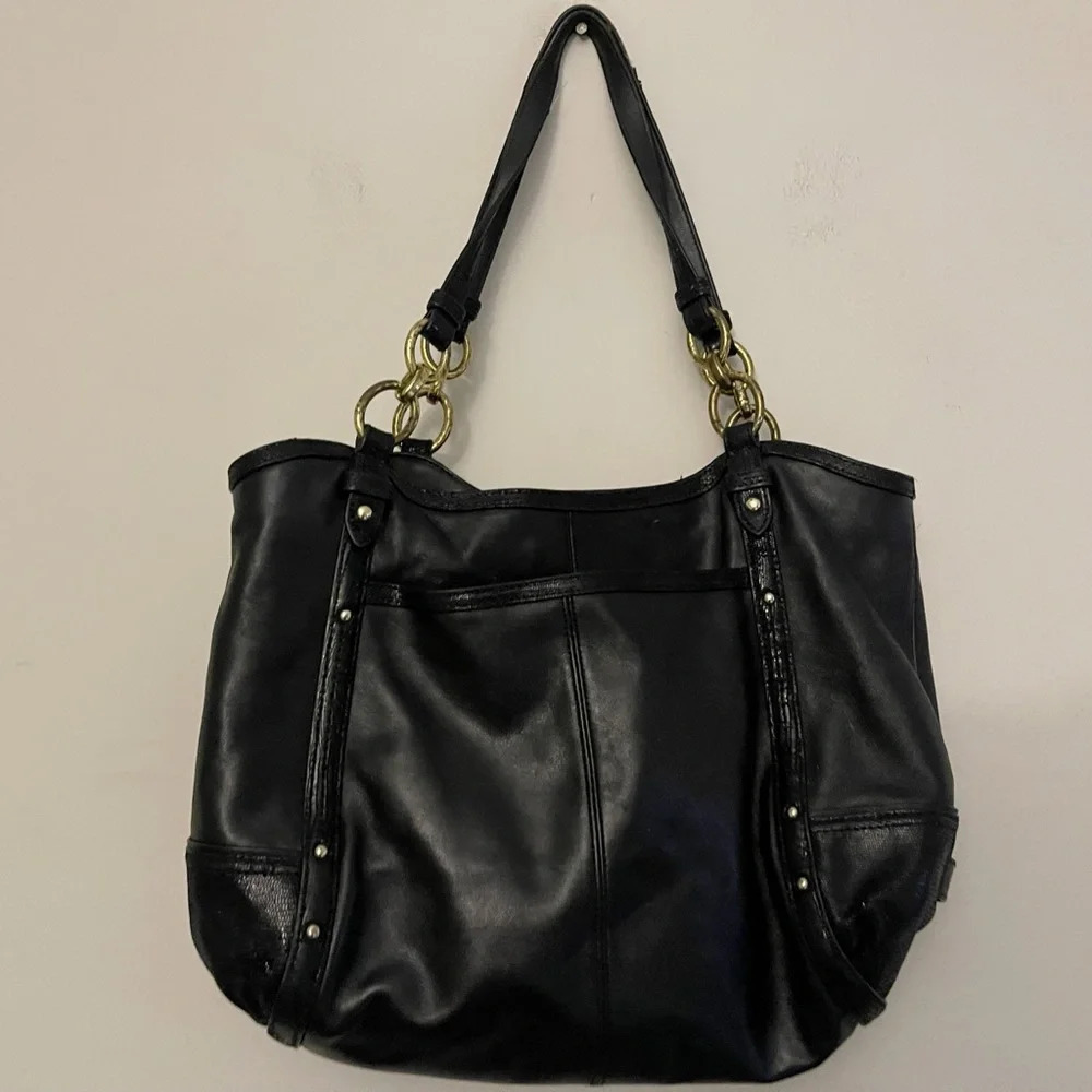 Coach Vintage Alexandra python chain leather satc… - image 3